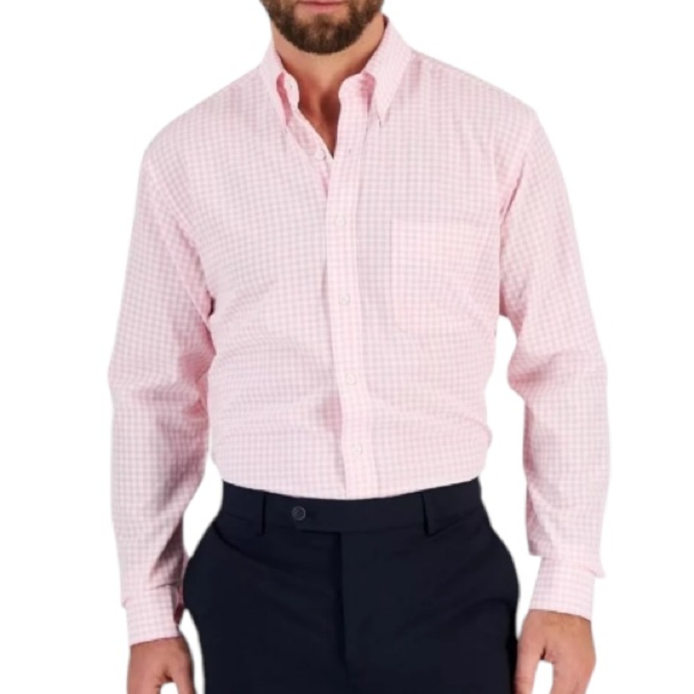 J. Crew pink plaid slim stretch secret wash shirting cotton button down medium